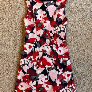 The Limited Red and Black Floral Dress